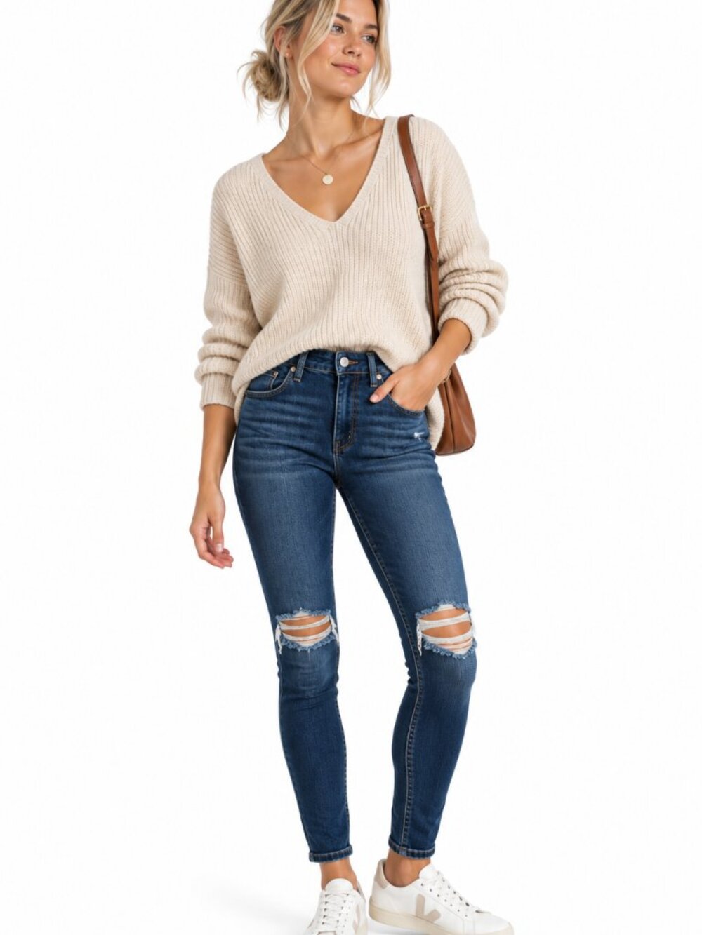 Wild Fable Size 00 High Rise Skinny Jeans Dark Wash Distressed Ripped Knee